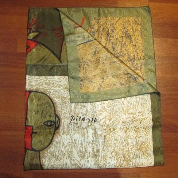 Vintage Picasso-Style Art Print Jacquard Scarf – 34" - Picture 7 of 8